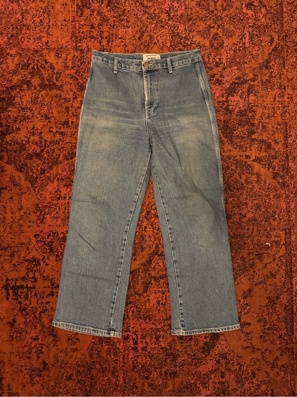 Reformation Light Blue Straight-Leg Jeans